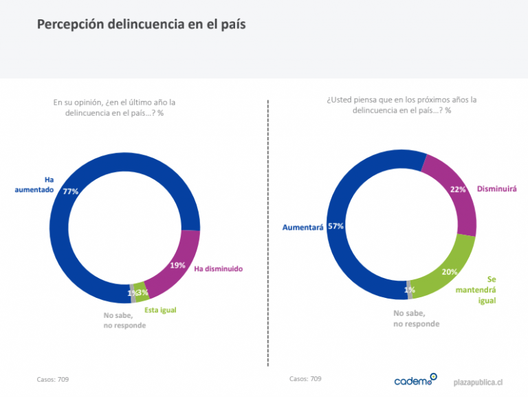 Ocho de cada 10 chilenos cree que delincuencia ha aumentado en el